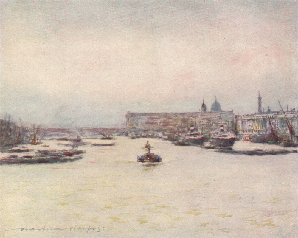 'The Custom House' by Mortimer Menpes. London 1906 old antique print picture
